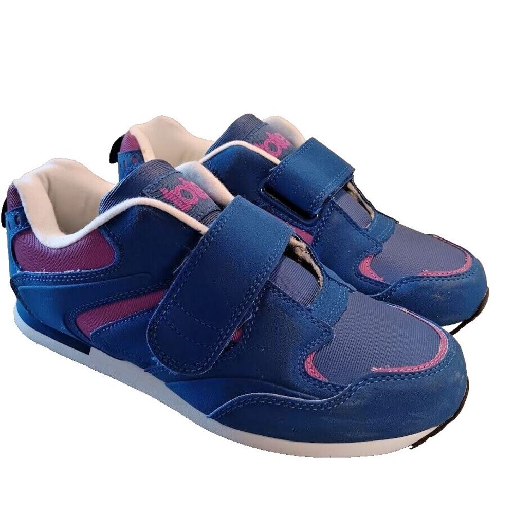 TOTES Girls 7 W Walking Shoes Purple Blue Single Hook & Loop Strap